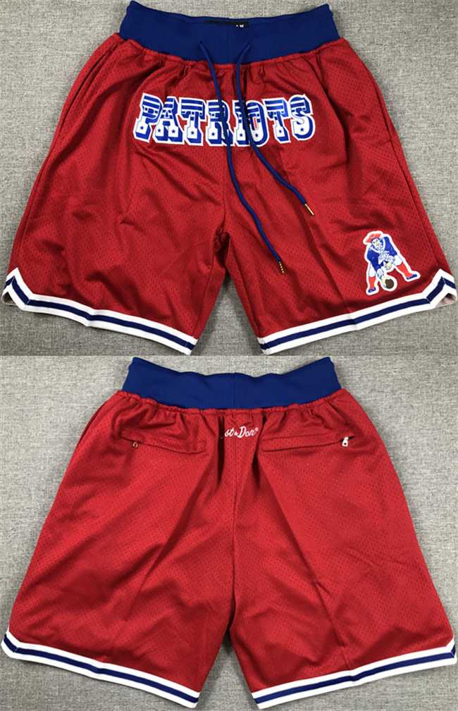 Mens New England Patriots Red Shorts->nfl just don shorts->NFL Jersey